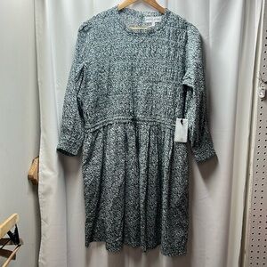 Apiece Apart Green White Floral Adsea Aldea Smocked Mini- XL